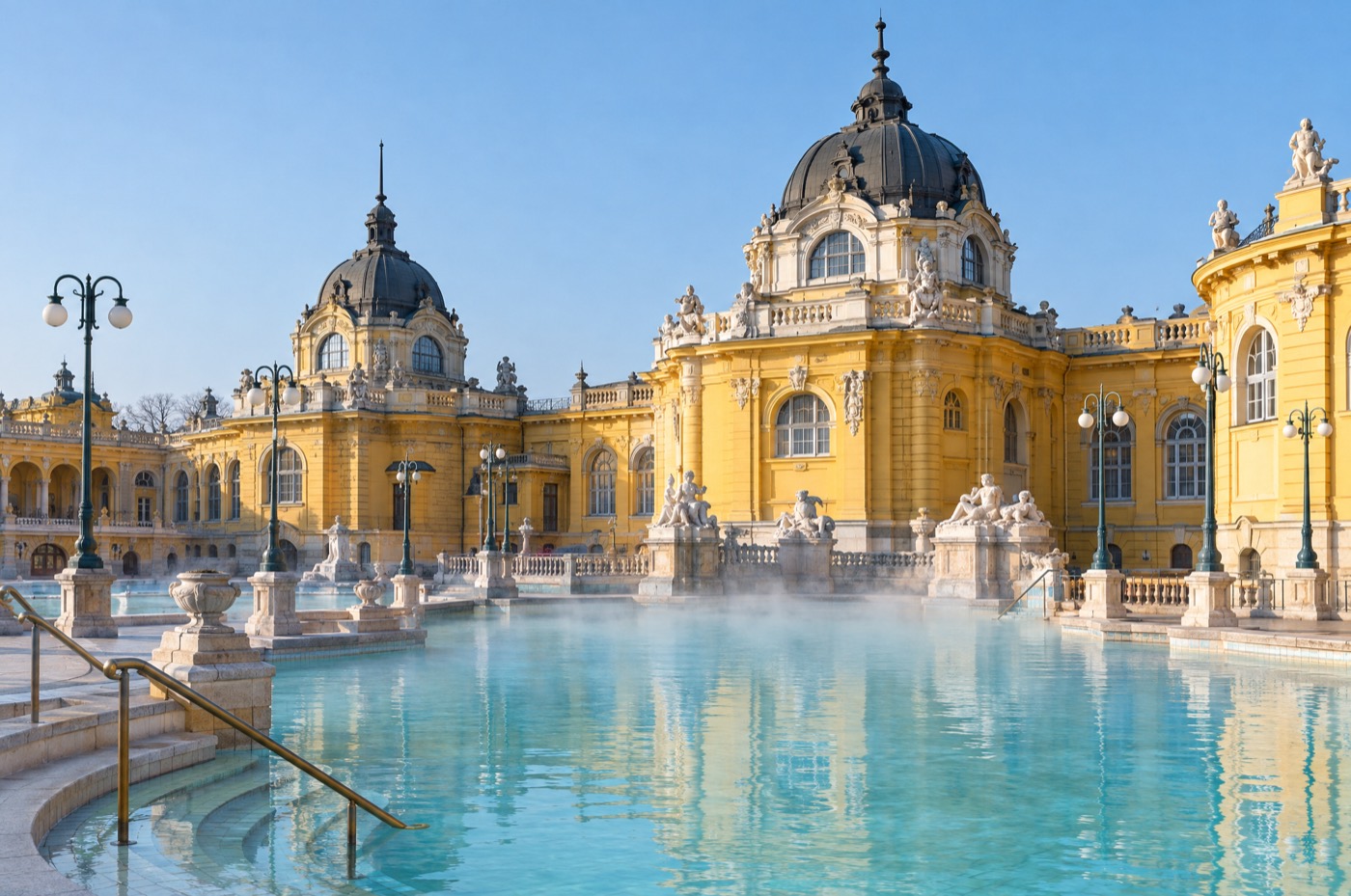The neo-baroque Széchenyi thermal baths